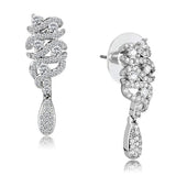 3W1413 - Rhodium Brass Jewelry Sets with AAA Grade CZ in Clear - Alamode - Flyclothing LLC