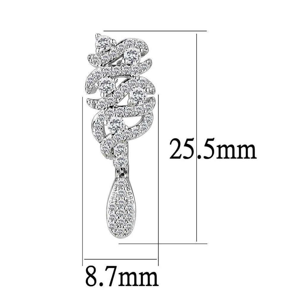 3W1413 - Rhodium Brass Jewelry Sets with AAA Grade CZ in Clear - Alamode - Flyclothing LLC