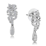 3W1413 - Rhodium Brass Jewelry Sets with AAA Grade CZ  in Clear - Alamode