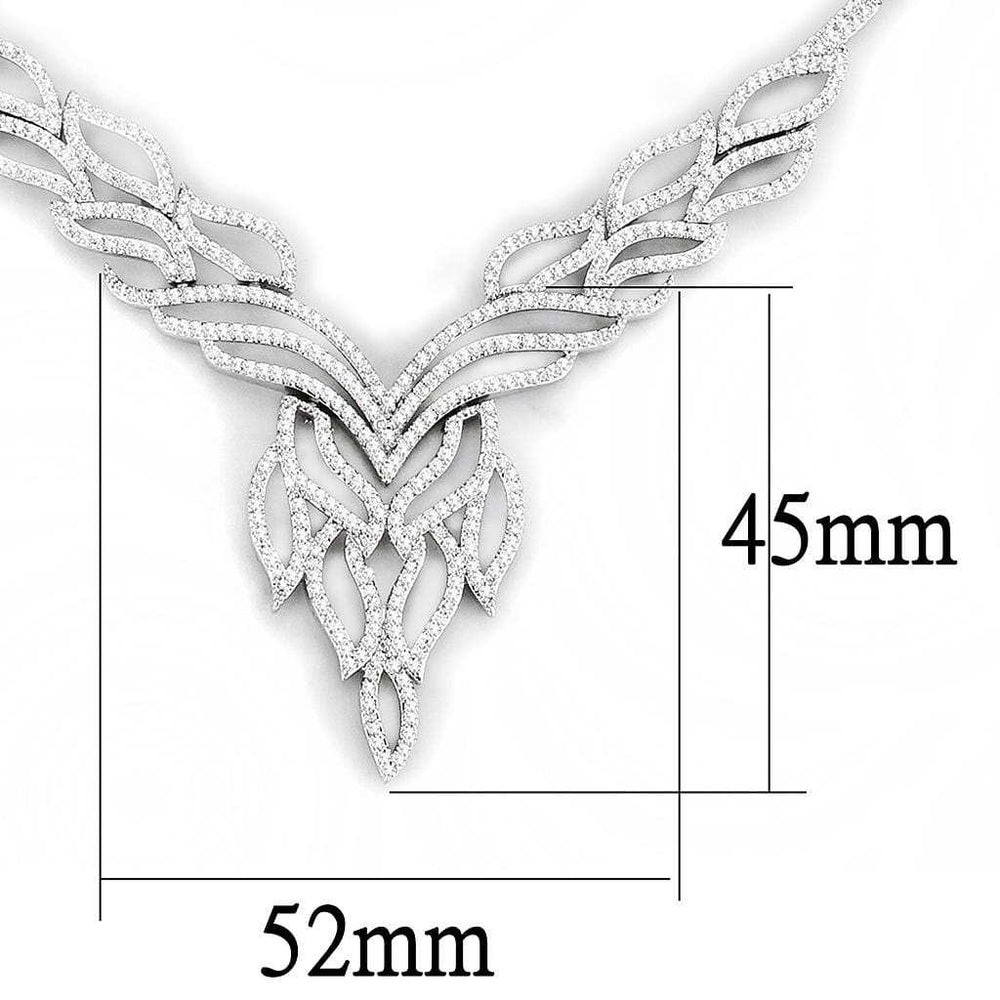 3W1418 - Rhodium Brass Jewelry Sets with AAA Grade CZ in Clear - Alamode - Flyclothing LLC