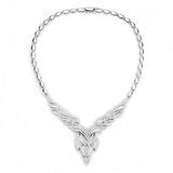 3W1418 - Rhodium Brass Jewelry Sets with AAA Grade CZ  in Clear - Alamode
