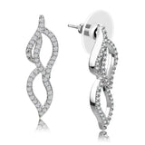 3W1418 - Rhodium Brass Jewelry Sets with AAA Grade CZ in Clear - Alamode - Flyclothing LLC