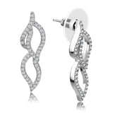 3W1418 - Rhodium Brass Jewelry Sets with AAA Grade CZ  in Clear - Alamode