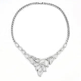 3W1420 - Rhodium Brass Jewelry Sets with AAA Grade CZ in Clear - Alamode - Flyclothing LLC