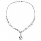 3W1427 - Rhodium Brass Jewelry Sets with AAA Grade CZ in Clear - Alamode - Flyclothing LLC