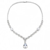 3W1427 - Rhodium Brass Jewelry Sets with AAA Grade CZ  in Clear