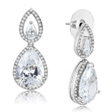 3W1427 - Rhodium Brass Jewelry Sets with AAA Grade CZ in Clear - Alamode - Flyclothing LLC