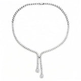 3W1428 - Rhodium Brass Jewelry Sets with AAA Grade CZ in Clear - Alamode - Flyclothing LLC
