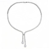 3W1428 - Rhodium Brass Jewelry Sets with AAA Grade CZ  in Clear - Alamode