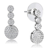 3W1428 - Rhodium Brass Jewelry Sets with AAA Grade CZ in Clear - Alamode - Flyclothing LLC