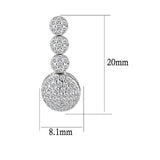 3W1428 - Rhodium Brass Jewelry Sets with AAA Grade CZ in Clear - Alamode - Flyclothing LLC