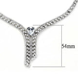 3W1434 - Rhodium Brass Jewelry Sets with AAA Grade CZ in Clear - Alamode - Flyclothing LLC