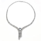 3W1434 - Rhodium Brass Jewelry Sets with AAA Grade CZ  in Clear - Alamode