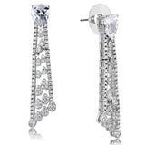 3W1434 - Rhodium Brass Jewelry Sets with AAA Grade CZ in Clear - Alamode - Flyclothing LLC