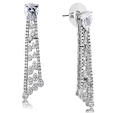 3W1434 - Rhodium Brass Jewelry Sets with AAA Grade CZ  in Clear