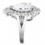 3W1435 - Rhodium Brass Ring with AAA Grade CZ in Clear - Alamode - Flyclothing LLC