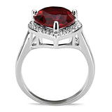3W1438 - Rhodium Brass Ring with Synthetic Synthetic Glass in Siam - Alamode - Flyclothing LLC