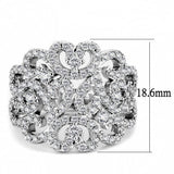 3W1439 - Rhodium Brass Ring with AAA Grade CZ in Clear - Alamode - Flyclothing LLC