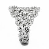3W1439 - Rhodium Brass Ring with AAA Grade CZ in Clear - Alamode - Flyclothing LLC