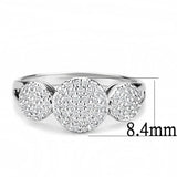3W1440 - Rhodium Brass Ring with AAA Grade CZ in Clear - Alamode - Flyclothing LLC