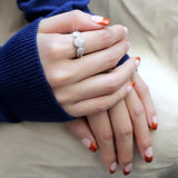 3W1440 - Rhodium Brass Ring with AAA Grade CZ in Clear - Alamode - Flyclothing LLC