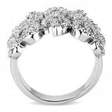 3W1443 - Rhodium Brass Ring with AAA Grade CZ in Clear - Alamode - Flyclothing LLC