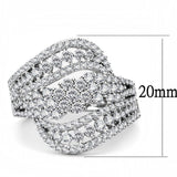 3W1445 - Rhodium Brass Ring with AAA Grade CZ in Clear - Alamode - Flyclothing LLC