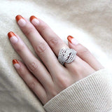 3W1445 - Rhodium Brass Ring with AAA Grade CZ in Clear - Alamode - Flyclothing LLC