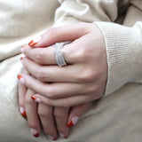3W1449 - Rhodium Brass Ring with AAA Grade CZ in Clear - Alamode - Flyclothing LLC