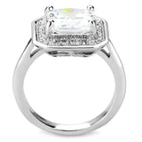 3W1451 - Rhodium Brass Ring with AAA Grade CZ in Clear - Alamode - Flyclothing LLC