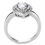 3W1453 - Rhodium Brass Ring with AAA Grade CZ  in Clear - Alamode