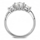 3W1456 - Rhodium Brass Ring with AAA Grade CZ in Clear - Alamode - Flyclothing LLC