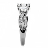 3W1456 - Rhodium Brass Ring with AAA Grade CZ in Clear - Alamode - Flyclothing LLC