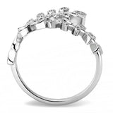 3W1457 - Rhodium Brass Ring with AAA Grade CZ in Clear - Alamode - Flyclothing LLC