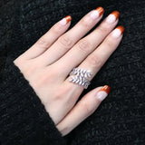 3W1457 - Rhodium Brass Ring with AAA Grade CZ in Clear - Alamode - Flyclothing LLC