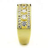 3W1459 - Gold Brass Ring with AAA Grade CZ in Clear - Alamode - Flyclothing LLC