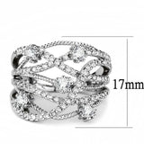 3W1463 - Rhodium Brass Ring with AAA Grade CZ in Clear - Alamode - Flyclothing LLC