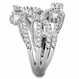 3W1463 - Rhodium Brass Ring with AAA Grade CZ in Clear - Alamode - Flyclothing LLC