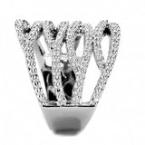3W1465 - Rhodium Brass Ring with AAA Grade CZ in Clear - Alamode - Flyclothing LLC