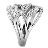 3W1466 - Rhodium Brass Ring with AAA Grade CZ in Clear - Alamode - Flyclothing LLC