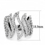 3W1467 - Rhodium Brass Ring with AAA Grade CZ in Clear - Alamode - Flyclothing LLC