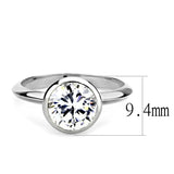 3W1487 - Rhodium Brass Ring with AAA Grade CZ in Clear - Alamode - Flyclothing LLC