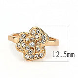 3W1491 - Rose Gold Brass Ring with Top Grade Crystal in Clear - Alamode - Flyclothing LLC