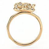 3W1491 - Rose Gold Brass Ring with Top Grade Crystal  in Clear - Alamode