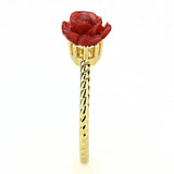 3W1498 - Gold Brass Ring with Synthetic Synthetic Stone in Siam - Alamode