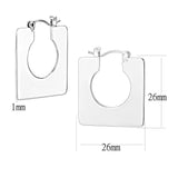 3W1500 - Rhodium Brass Earrings with No Stone - Alamode