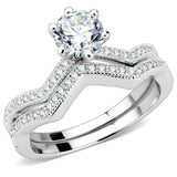 3W1505 - Rhodium Brass Ring with AAA Grade CZ in Clear - Alamode - Flyclothing LLC