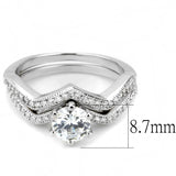 3W1505 - Rhodium Brass Ring with AAA Grade CZ in Clear - Alamode - Flyclothing LLC