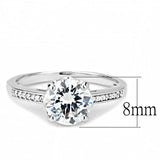 3W1507 - Rhodium Brass Ring with AAA Grade CZ in Clear - Alamode - Flyclothing LLC