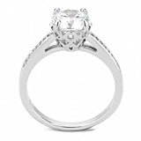 3W1507 - Rhodium Brass Ring with AAA Grade CZ in Clear - Alamode - Flyclothing LLC